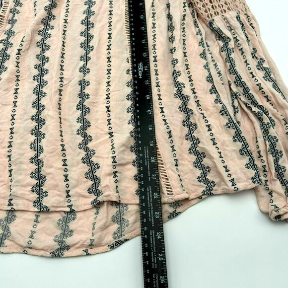 ALTER'D STATE Boho Women's Large Long Sleeve Tunic Peasant‎ Top Shirt pink navy - Picture 5 of 9